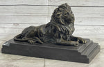 Male Guardian Lion Bronze Statue Sculpture Figure Marble Base Antoine Barye 7