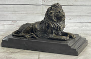Male Guardian Lion Bronze Statue Sculpture Figure Marble Base Antoine Barye 7