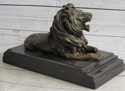 Antoine Barye Recumbent Guardian Lion – Classic Bronze Sculpture on Marble Base