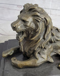 Load image into Gallery viewer, Antoine Barye Recumbent Guardian Lion – Classic Bronze Sculpture on Marble Base
