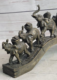 Load image into Gallery viewer, Elephants Crossing Bridge Carrying Money Fortune Lucky Bronze Sculpture Statue Art Decor
