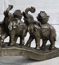 Load image into Gallery viewer, Elephants Crossing Bridge Carrying Money Fortune Lucky Bronze Sculpture Statue Art Decor
