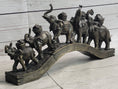 Load image into Gallery viewer, Elephants Crossing Bridge Carrying Money Fortune Lucky Bronze Sculpture Statue Art Decor
