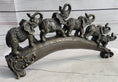 Load image into Gallery viewer, Pride of Elephants on a Bridge Bronze Metal Statue Sculpture Figures Original Art
