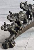 Load image into Gallery viewer, Pride of Elephants on a Bridge Bronze Metal Statue Sculpture Figures Original Art
