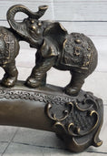 Load image into Gallery viewer, Pride of Elephants on a Bridge Bronze Metal Statue Sculpture Figures Original Art

