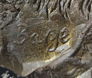 Mother Elephant & Calf Bronze Statue Sculpture Figure on Marble Base Barye