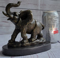 Load image into Gallery viewer, Trumpeting Elephant Trunk in the Air Bronze Metal Sculpture Statue Figure on Marble Base 7" x 8"
