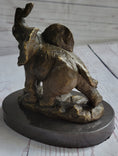 Load image into Gallery viewer, Trumpeting Elephant Trunk in the Air Bronze Metal Sculpture Statue Figure on Marble Base 7" x 8"
