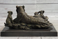 Load image into Gallery viewer, Tiger Family Cubs Asian Wildlife Bronze Sculpture Statue Figure Signed Art Marble Base
