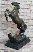 Load image into Gallery viewer, Rearing Horse on Hind Legs Bronze Sculpture Statue Equestrian PJ Mene Art Decor
