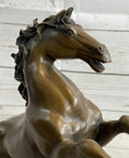 Load image into Gallery viewer, Rearing Horse Trainer Equestrian Artwork Art Bronze on Marble Statue Sculpture

