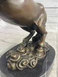 Load image into Gallery viewer, Rearing Horse Trainer Equestrian Artwork Art Bronze on Marble Statue Sculpture
