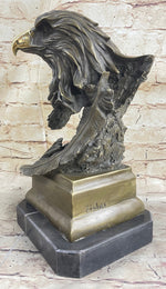 Original Life Size American Bald Eagle Bronze Bust Sculpture Extra Large Figure