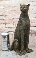 Load image into Gallery viewer, Stylized Bronze Leopard Sculpture – Modern Big Cat Décor for Art Lovers
