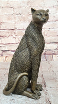 Load image into Gallery viewer, Stylized Bronze Leopard Sculpture – Modern Big Cat Décor for Art Lovers
