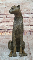 Load image into Gallery viewer, Stylized Bronze Leopard Sculpture – Modern Big Cat Décor for Art Lovers
