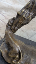 Load image into Gallery viewer, Friendship between Horse & Dog Bronze Statue Sculpture Equestrian Decor
