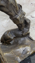 Load image into Gallery viewer, Friendship between Horse & Dog Bronze Statue Sculpture Equestrian Decor
