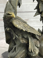 Majestic Bald Eagle Head Sculpture Bronze Statue Figurine Wildlife Bird Lover Art Decor