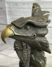Majestic Bald Eagle Head Sculpture Bronze Statue Figurine Wildlife Bird Lover Art Decor