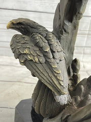 Majestic Bald Eagle Head Sculpture Bronze Statue Figurine Wildlife Bird Lover Art Decor
