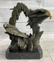 Majestic Bald Eagle Head Sculpture Bronze Statue Figurine Wildlife Bird Lover Art Decor