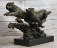 Load image into Gallery viewer, Running Wolves Dogs Wildlife Bronze Sculpture Statue Decor Signed Original Art
