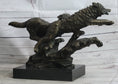 Load image into Gallery viewer, Running Wolves Dogs Wildlife Bronze Sculpture Statue Decor Signed Original Art
