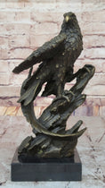 Load image into Gallery viewer, Regal Bronze Eagle Sculpture – Majestic Bird of Prey on Marble Base

