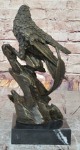 Load image into Gallery viewer, Regal Bronze Eagle Sculpture – Majestic Bird of Prey on Marble Base
