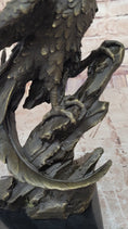 Load image into Gallery viewer, Regal Bronze Eagle Sculpture – Majestic Bird of Prey on Marble Base
