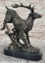Running Deer Elk Buck Stag Caribou Reindeer Bronze Metal Sculpture Statue 11
