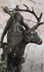 Running Deer Elk Buck Stag Caribou Reindeer Bronze Metal Sculpture Statue 11