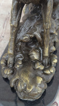 Load image into Gallery viewer, Running Deer Elk Buck Stag Caribou Reindeer Bronze Metal Sculpture Statue 11" x 10"
