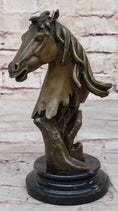 Load image into Gallery viewer, Abstract Modern Art Horse Head Bust Bronze Statue Sculpture Marble Base Figurine
