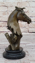 Load image into Gallery viewer, Abstract Modern Art Horse Head Bust Bronze Statue Sculpture Marble Base Figurine

