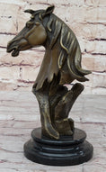 Load image into Gallery viewer, Abstract Modern Art Horse Head Bust Bronze Statue Sculpture Marble Base Figurine
