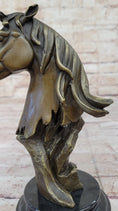 Load image into Gallery viewer, Abstract Modern Art Horse Head Bust Bronze Statue Sculpture Marble Base Figurine
