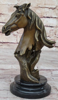 Load image into Gallery viewer, Abstract Modern Art Horse Head Bust Bronze Statue Sculpture Marble Base Figurine
