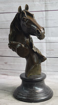 Load image into Gallery viewer, Necking Horses Bronze Bust Sculpture Statue Equestrian Decor Signed Original Art
