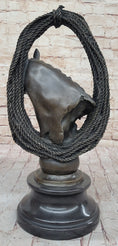 Load image into Gallery viewer, Equestrian Horse Lover Horses Bust Original Art Bronze Sculpture Statue Figure on Marble Base - Southlake Paws
