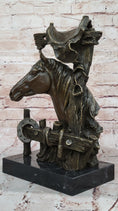 Load image into Gallery viewer, Lost Wax Bronze Casting Bust of Horse in Stables by Milo on Marble Base
