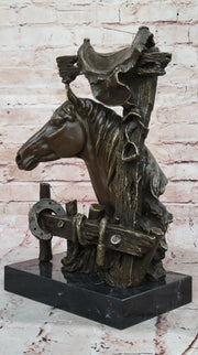Lost Wax Bronze Casting Bust of Horse in Stables by Milo on Marble Base
