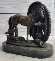 Horses Foal Equestrian Horse Lover Bronze Metal Sculpture Statue Figure Gift Decor Signed Art