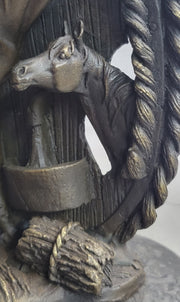 Horses Foal Equestrian Horse Lover Bronze Metal Sculpture Statue Figure Gift Decor Signed Art