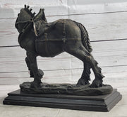 Budweiser Clydesdale Work Horse Bronze Statue Sculpture Original Art on Marble Base