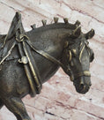 Load image into Gallery viewer, Budweiser Clydesdale Work Horse Bronze Statue Sculpture Original Art on Marble Base - Southlake Paws
