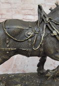 Load image into Gallery viewer, Budweiser Clydesdale Work Horse Bronze Statue Sculpture Original Art on Marble Base - Southlake Paws
