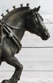 Budweiser Clydesdale Work Horse Bronze Statue Sculpture Original Art on Marble Base